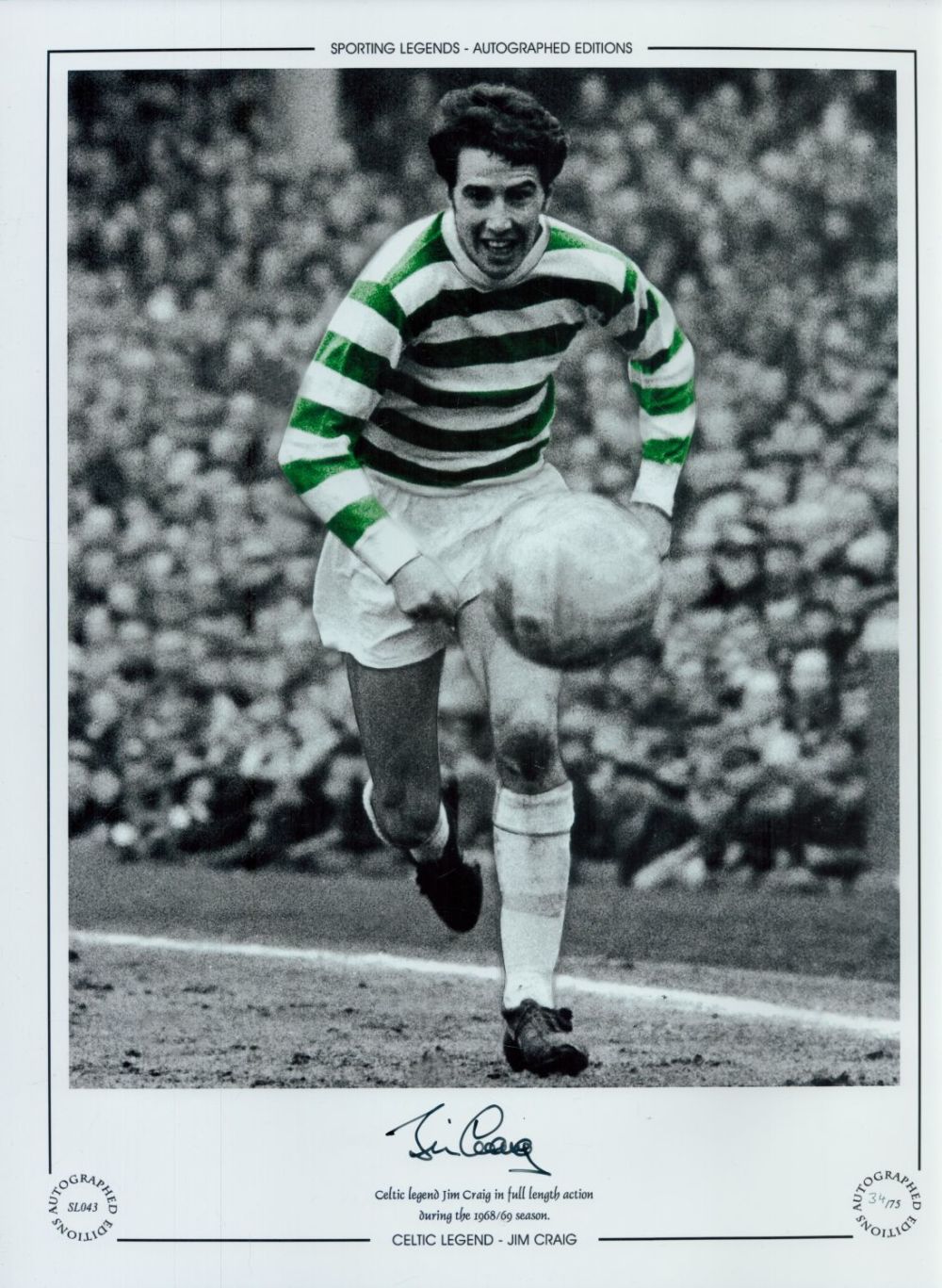 Lot 212: Autographed JIM CRAIG 16 x 12 Limited Edition...