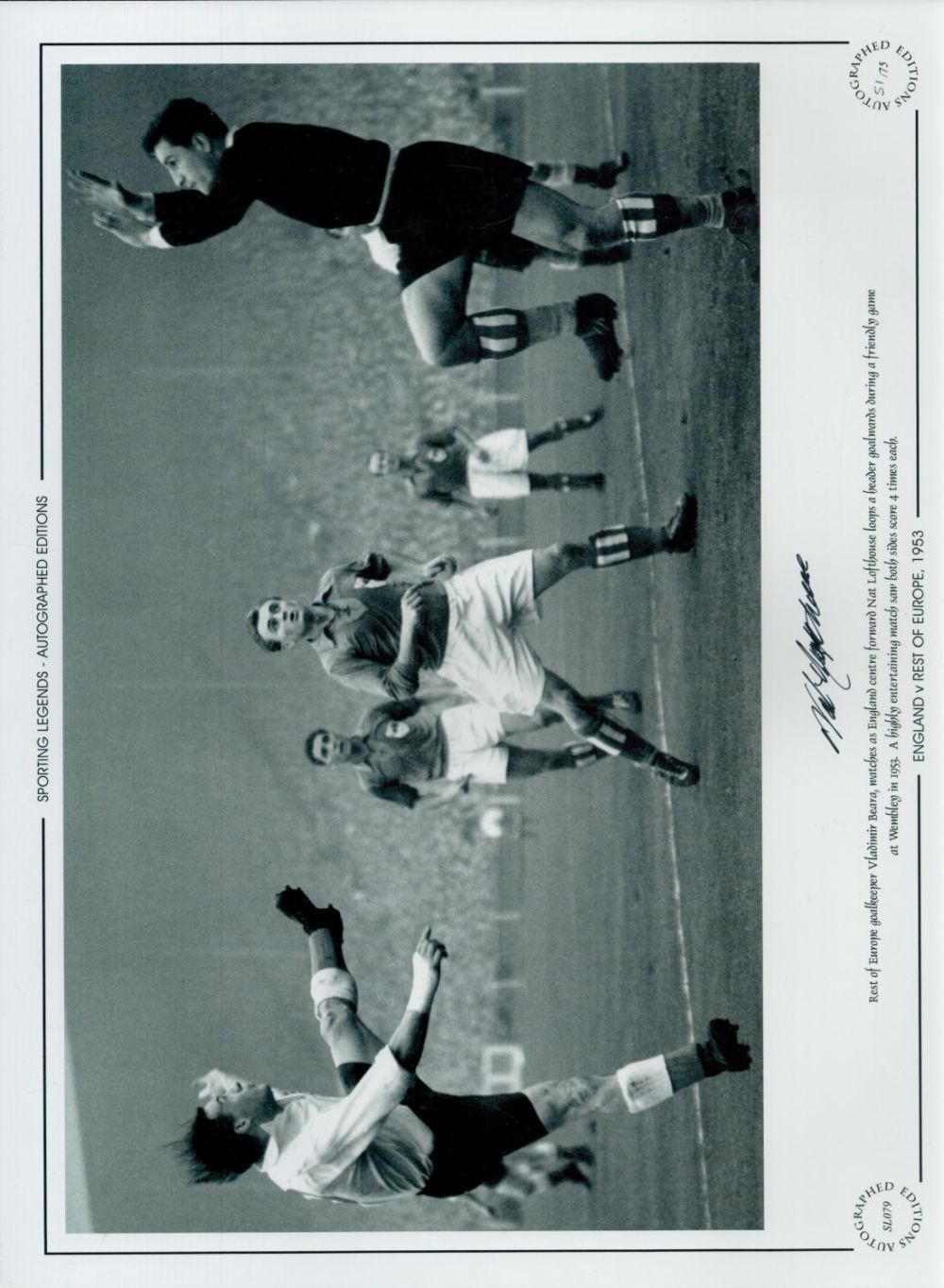Lot 216: Autographed NAT LOFTHOUSE 16 x 12 Limited Edition...