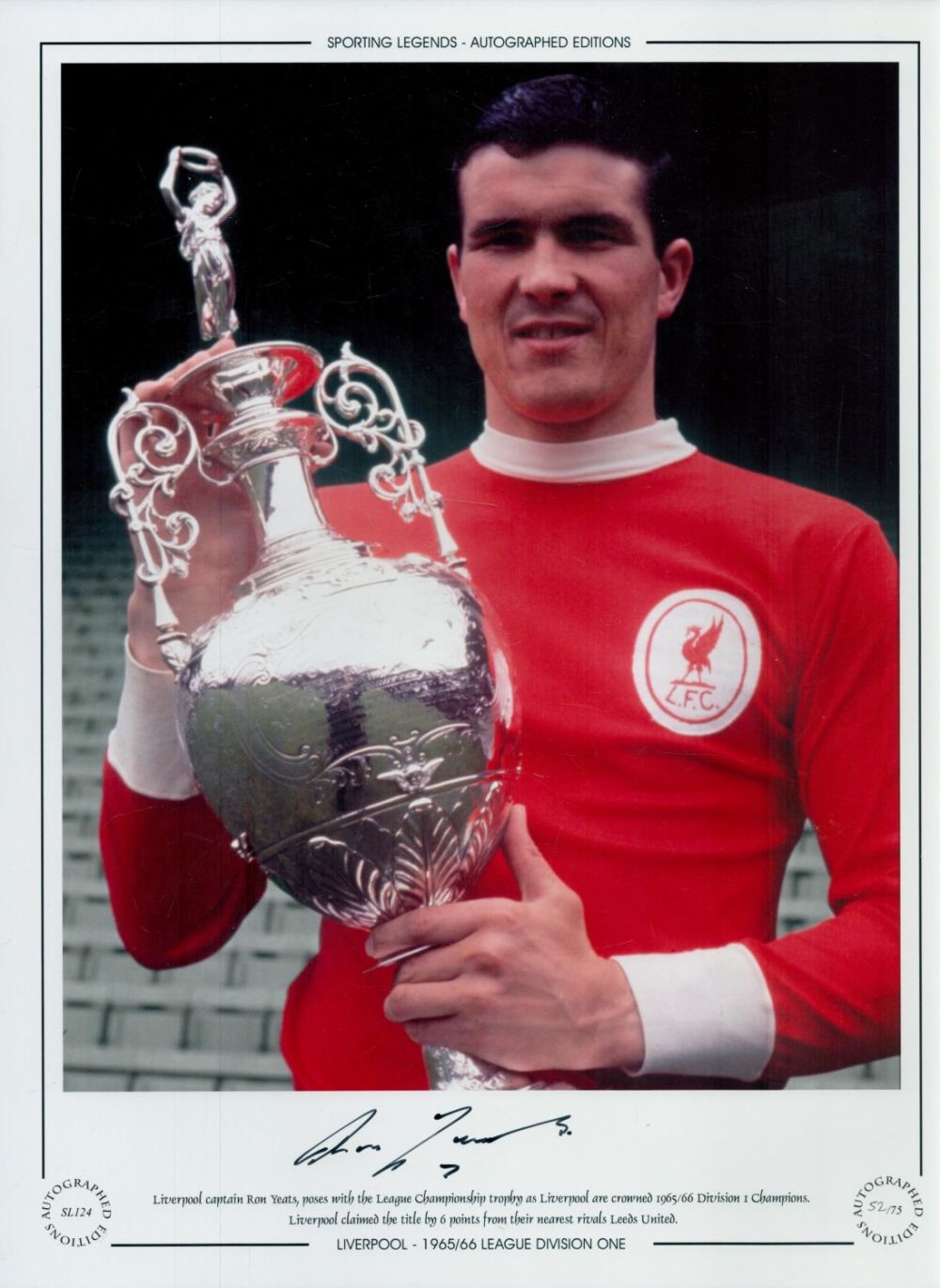 Lot 221: Autographed RON YEATS 16 x 12 Limited Edition...