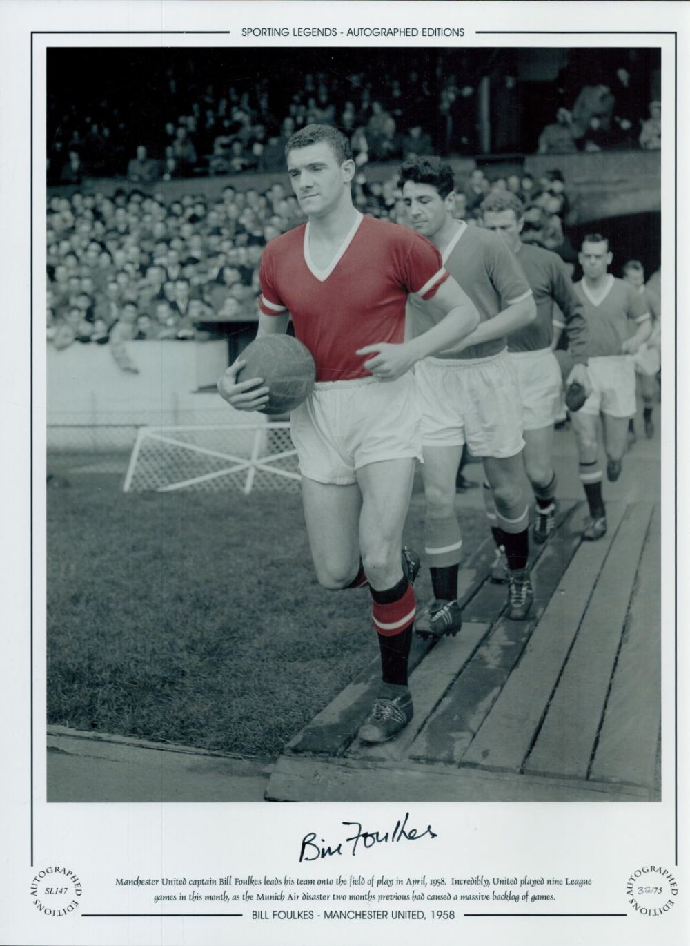 Lot 226: Autographed BILL FOULKES 16 x 12 Limited Edition...