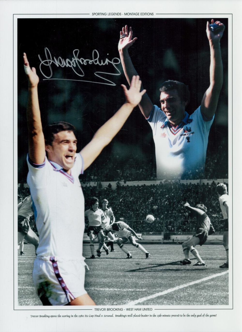 Lot 233: Autographed TREVOR BROOKING 16 x 12 Montage Edition...