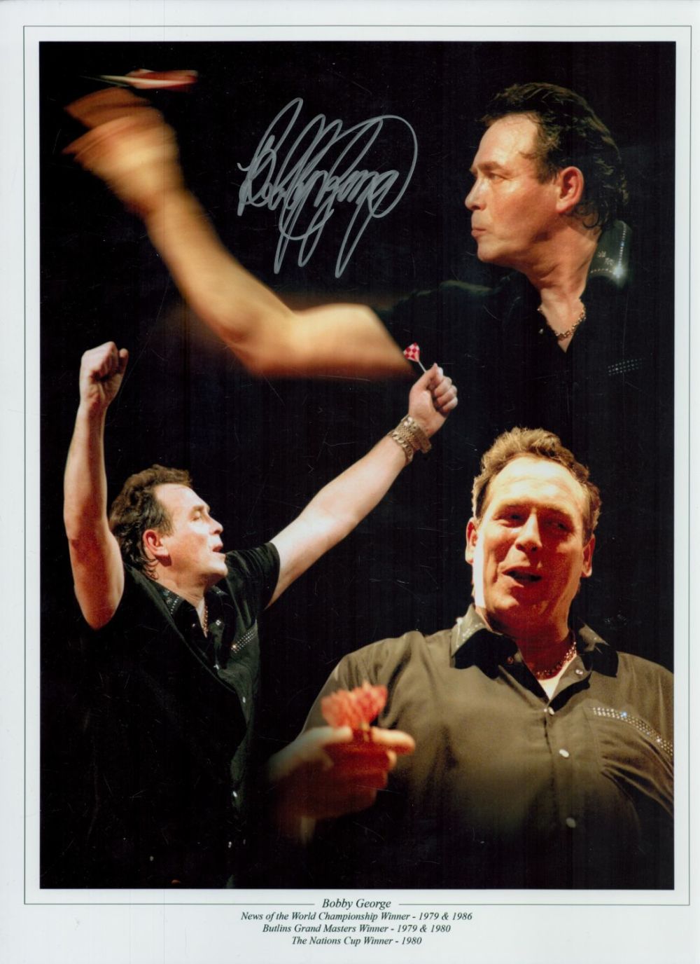 Lot 234: Autographed BOBBY GEORGE 16 x 12 Montage Edition...