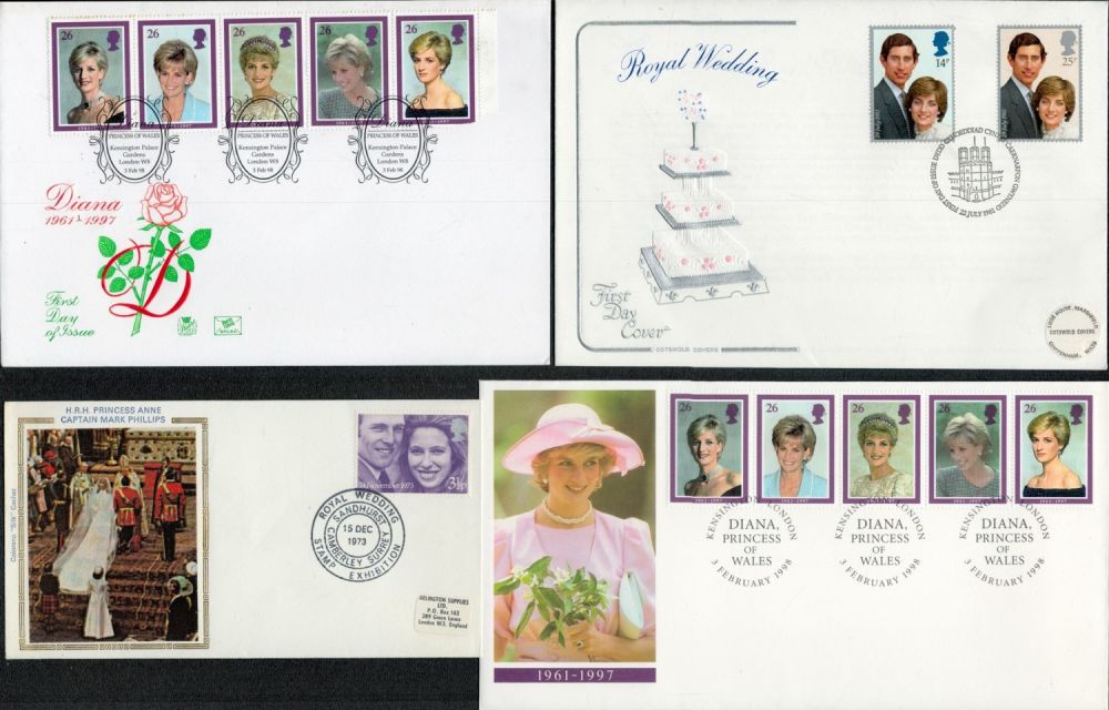 Lot 241: FDC Collection of 7 Royal FDCs H.R.H Princess...