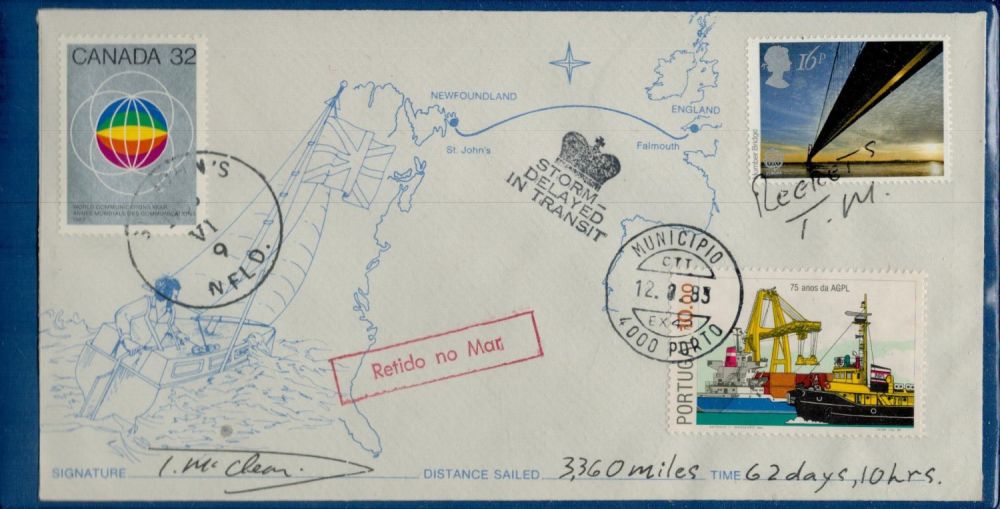 Lot 243: Tom McClean signed cover comm his Atlantic crossing...