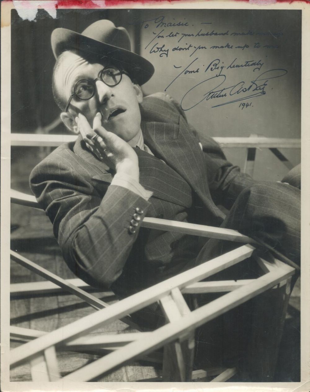 Lot 254: Arthur Askey - vintage 10x8 black and white...