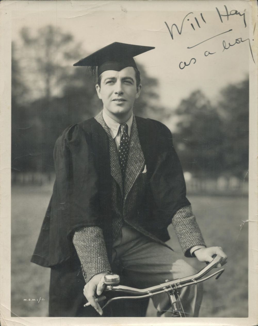 Lot 270: Will Hay - a vintage 10x8 black and...
