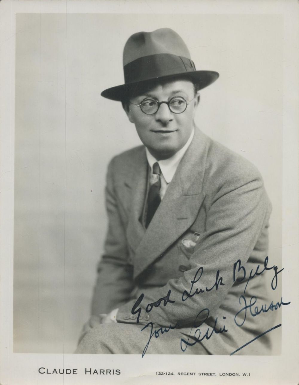 Lot 273: Leslie Henson - a vintage 8x6 black and...
