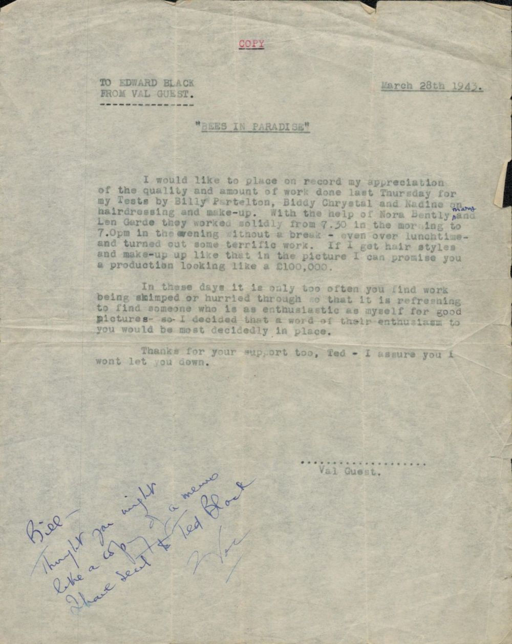 Lot 305: Val Guest (film director) - a copy of...