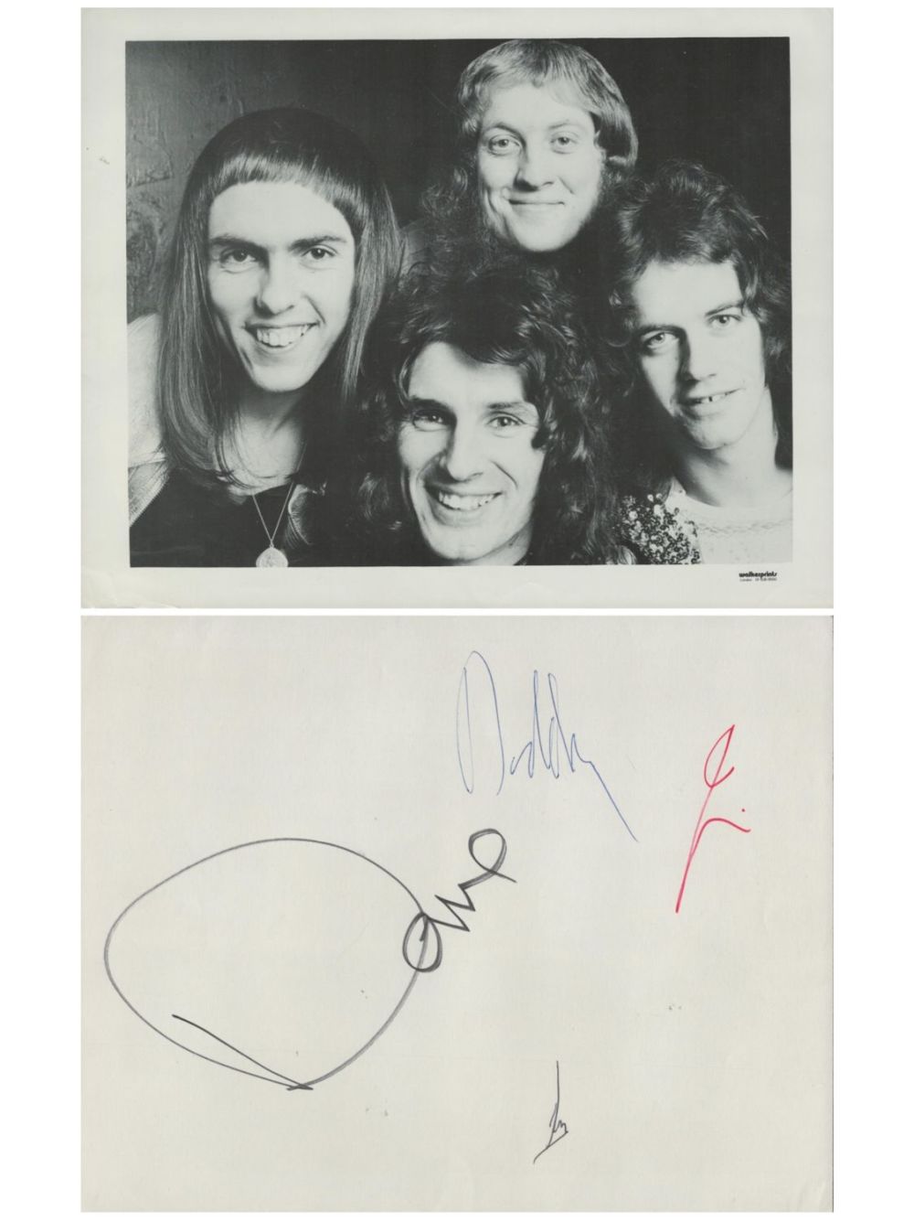 Lot 339: Slade multi signed 10x8 inch vintage black and...