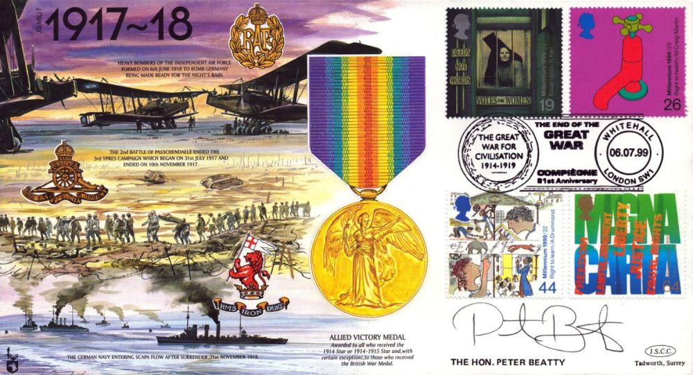 Lot 361: The Hon. Peter Beatty signed Great War 1917-18...