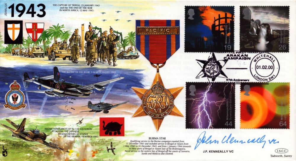 Lot 376: WWII Squadron Leader J.P Kenneally VC signed Great...