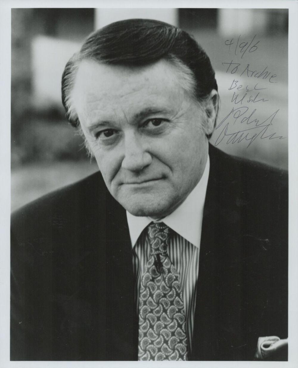Lot 444: Robert Vaughn signed 10x8 inch black and white...