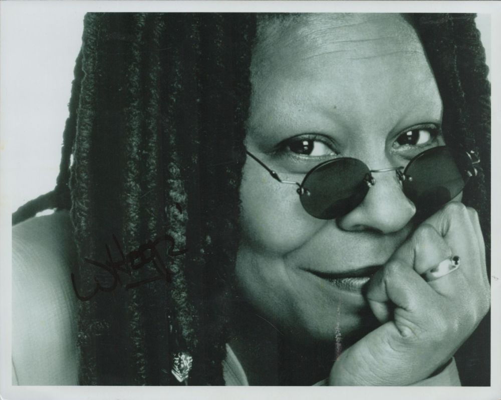 Lot 453: Whoopi Goldberg signed 10x8 inch black and white...