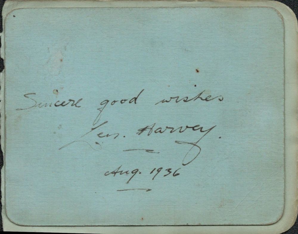 Lot 480: Boxing Len Harvey signed 5x4 inch vintage album...