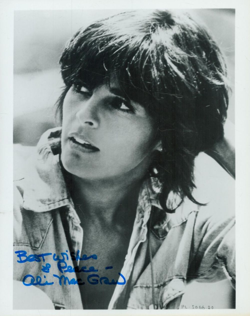 Lot 484: Ali Macgraw signed 10x8 inch black and white...