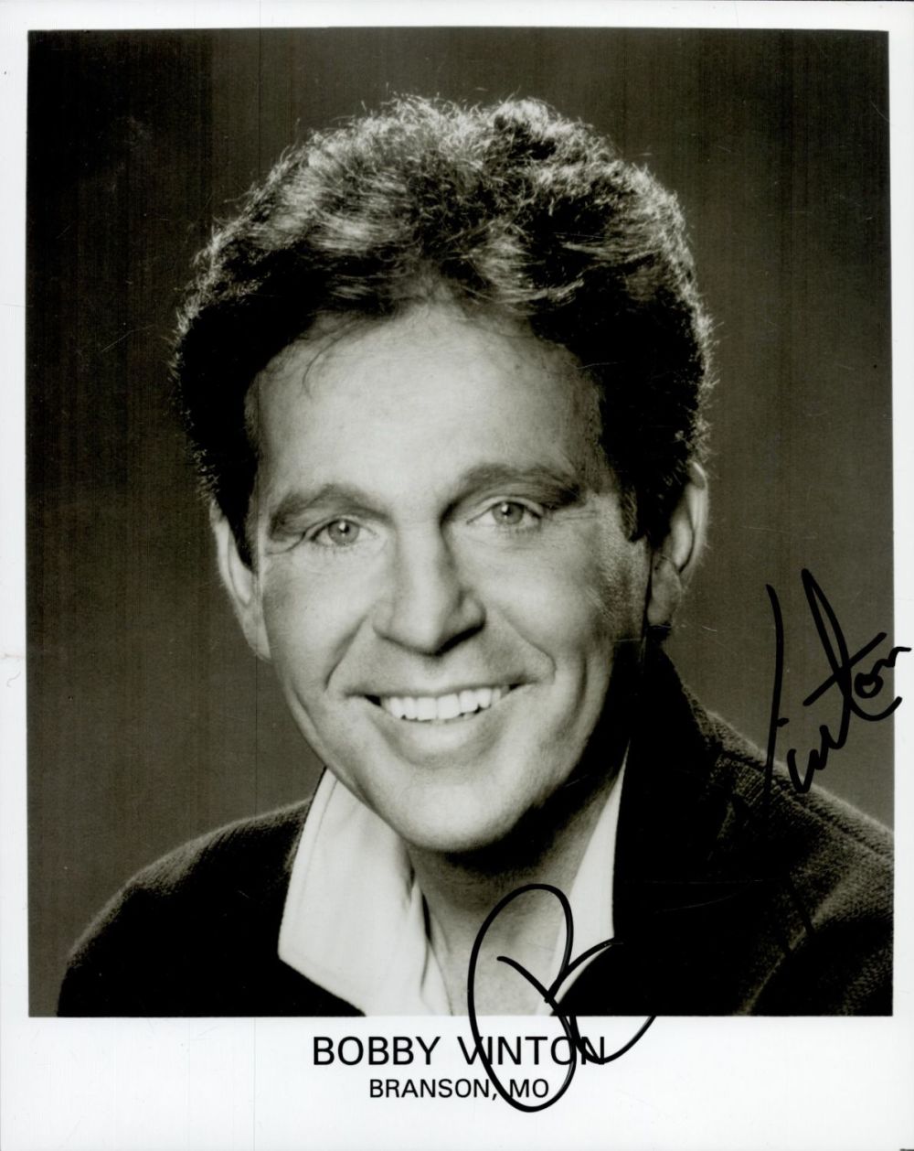 Lot 488: Bobby Vinton signed 10x8 inch black and white...