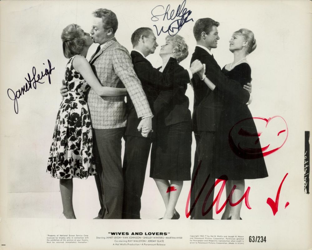 Lot 530: Janet Leigh, Van Johnson and Shelley Winters signed...