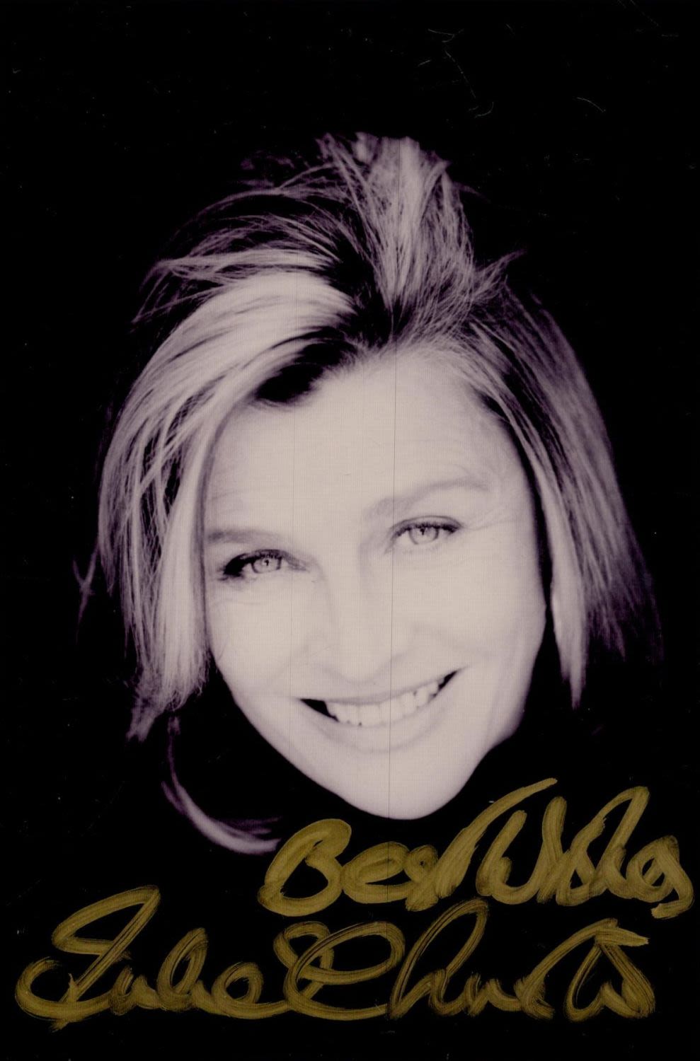 Lot 571: Julie Christie signed 6x4 inch black and white...