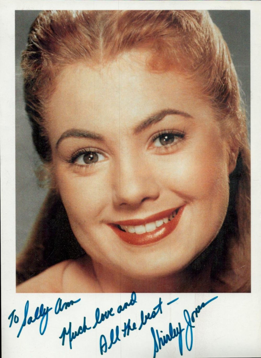 Lot 591: Shirley Jones signed 8x6 inch approx colour photo....