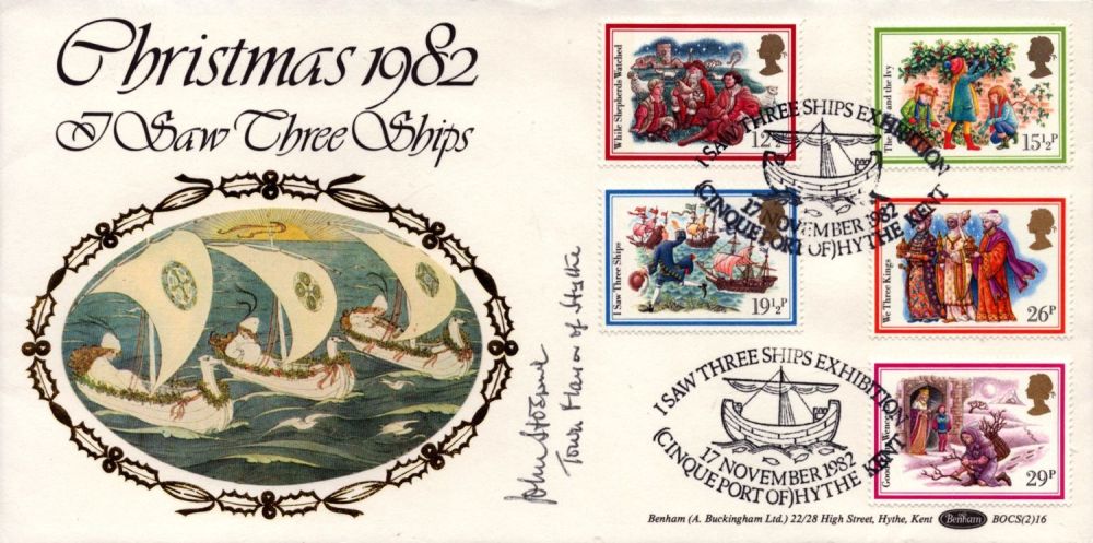 Lot 684: Town mayor of Hythe signed Christmas 1982 FDC....