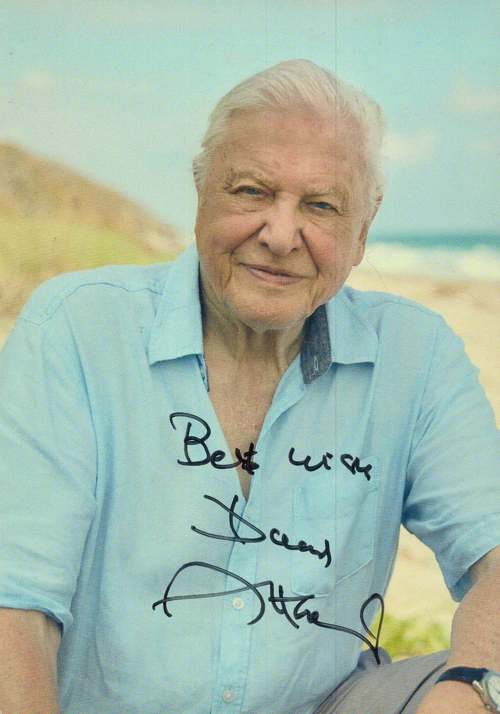 Lot 610: David Attenborough 6x4 inch signed colour photo. Good...