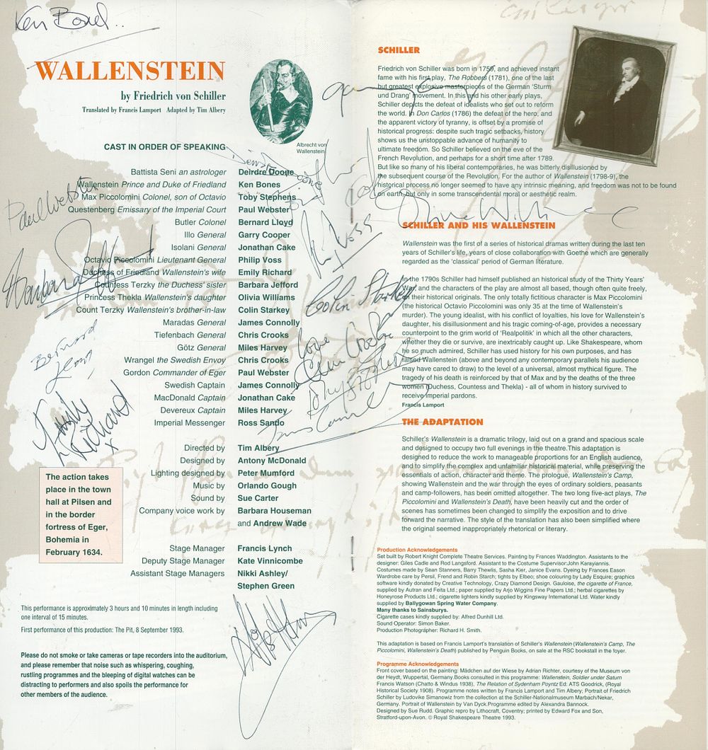 Lot 629: Stephens Williams Voss and more signed Theatre programme....