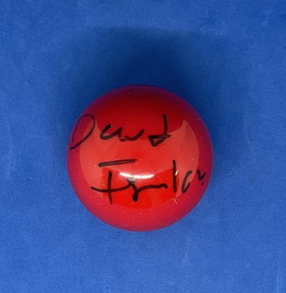 Lot 649: David Taylor signed RED snooker ball. Good condition....