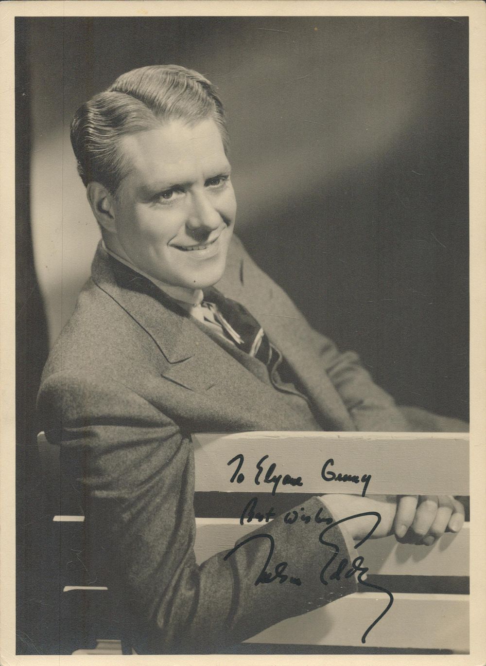 Lot 680: Nelson Eddy signed 10x8 inch vintage black and...