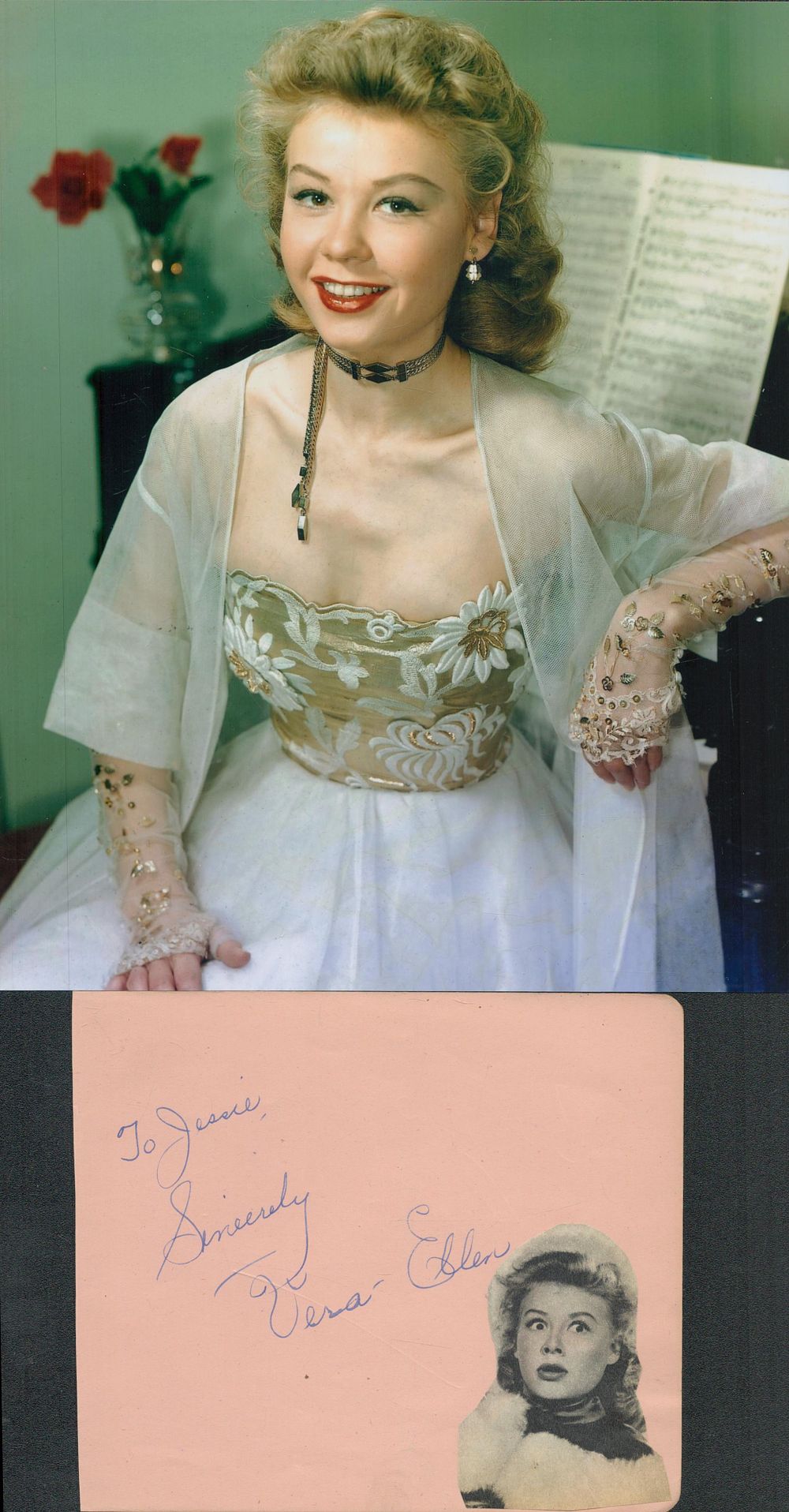 Lot 684: Vera Ellen signed 6x5 inch album page and...