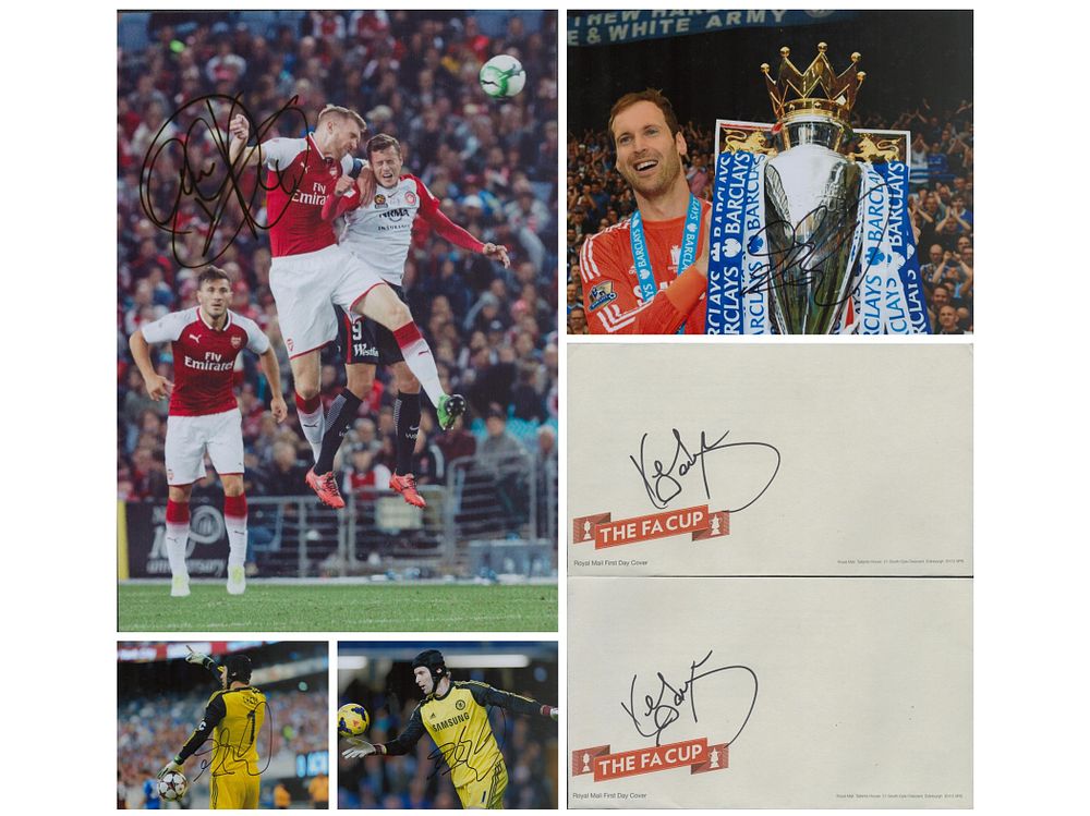 Lot 52: Football Collection of 4 signed photos and 2...