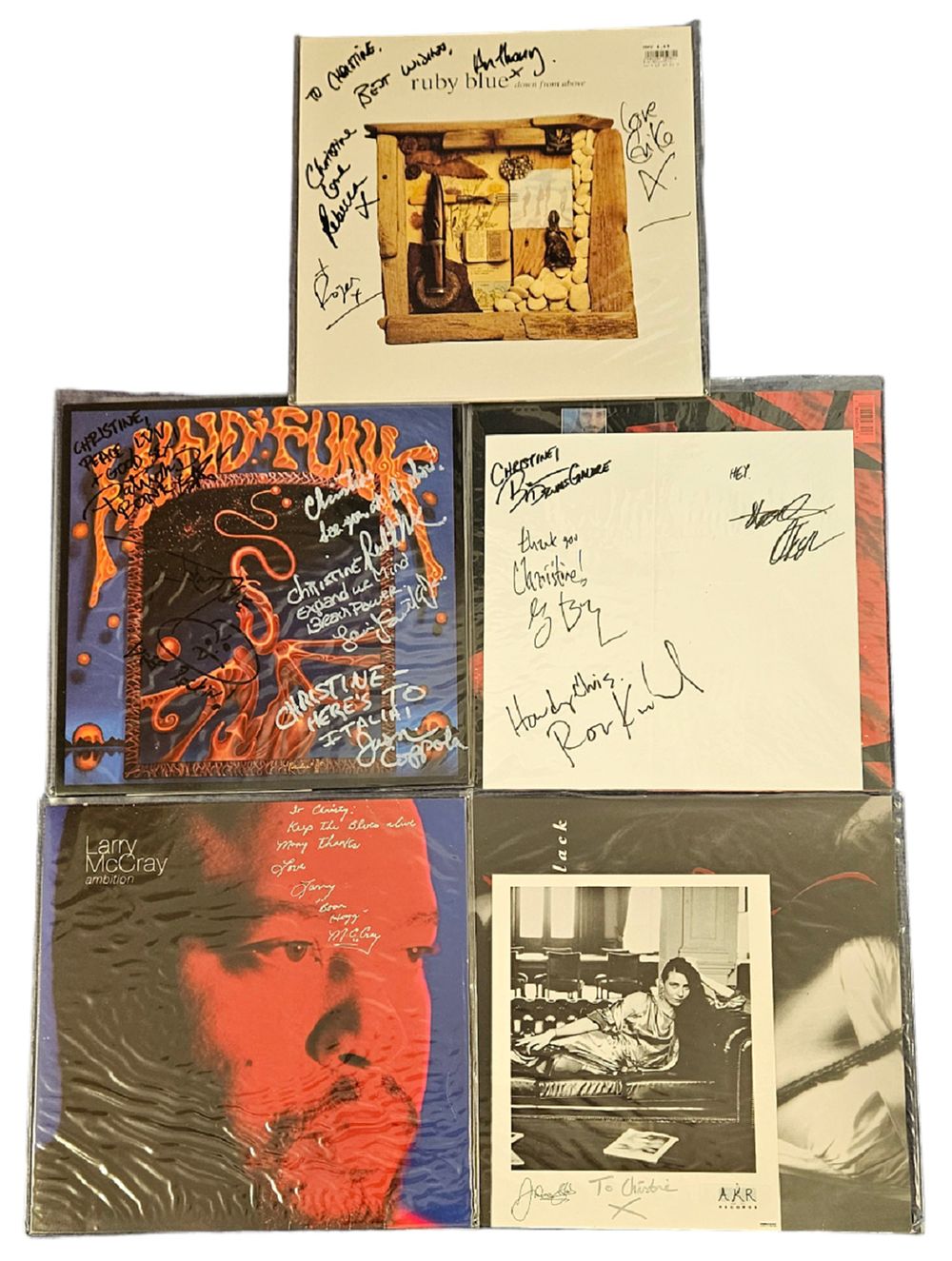 Lot 63: LPs Vinyl collection of 5 signed albums including...
