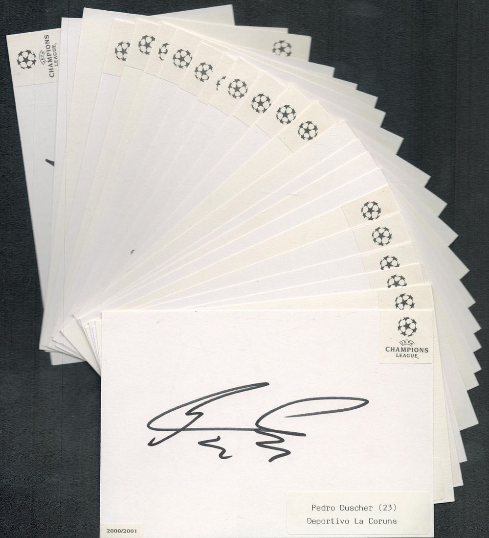 Lot 83: Football Collection signed white cards, Deportivo La Coruna...