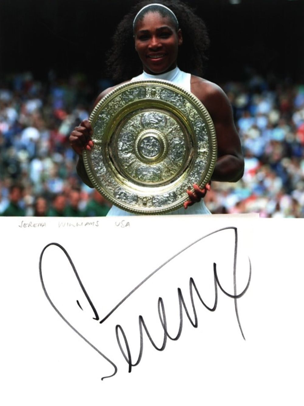 Lot 112: Serena Williams 7 Times Wimbledon Champion Signed White...