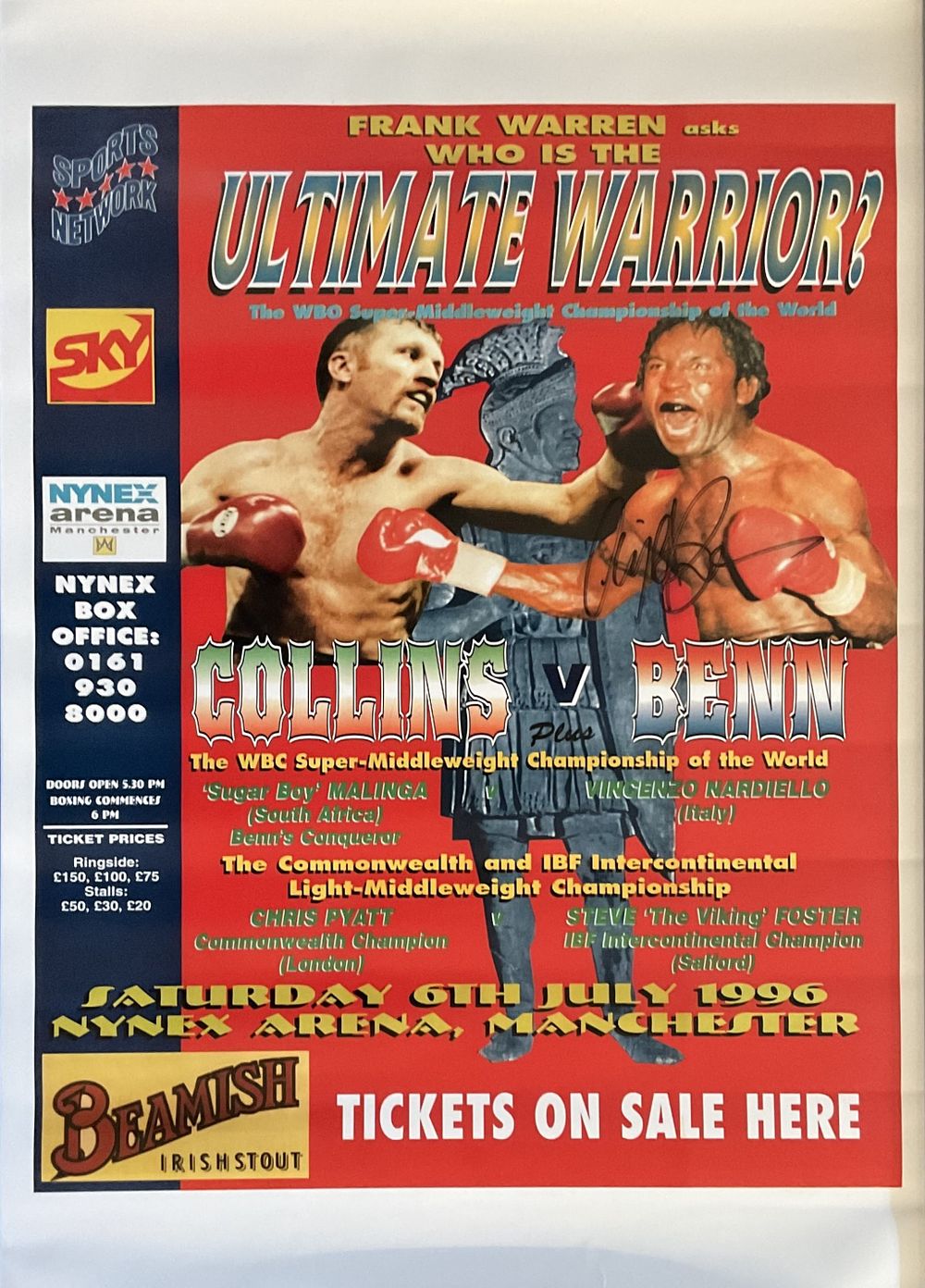 Lot 117: Nigel Benn World Champion Boxer 18x22 Inch Poster...