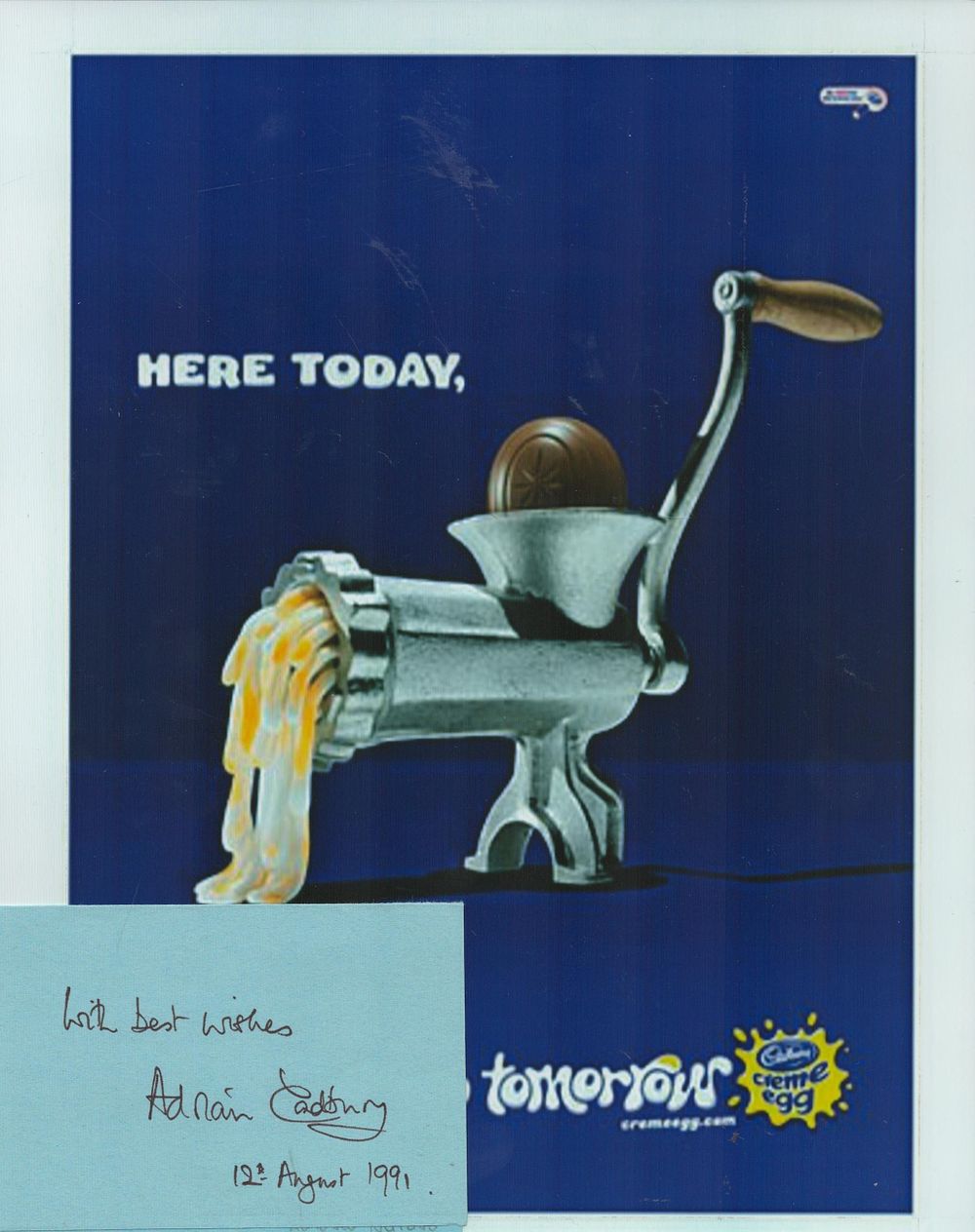 Lot 163: Adrian Cadbury signature piece with 10x8inch colour unsigned...