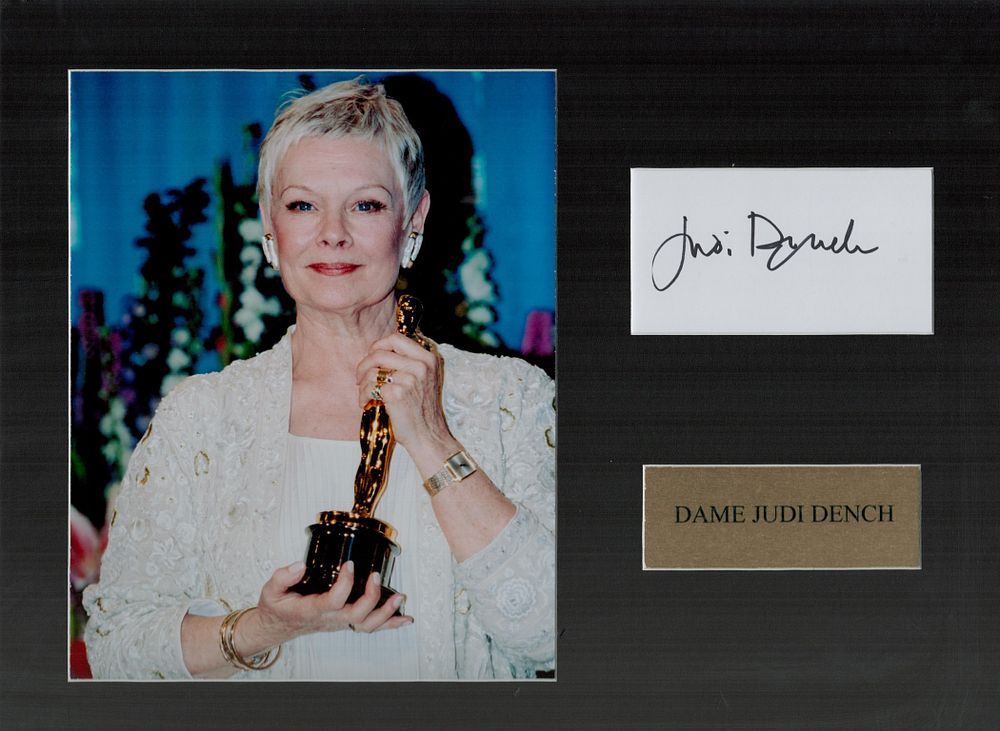Lot 174: Dame Judi Dench 16x12 inch mounted signature piece...
