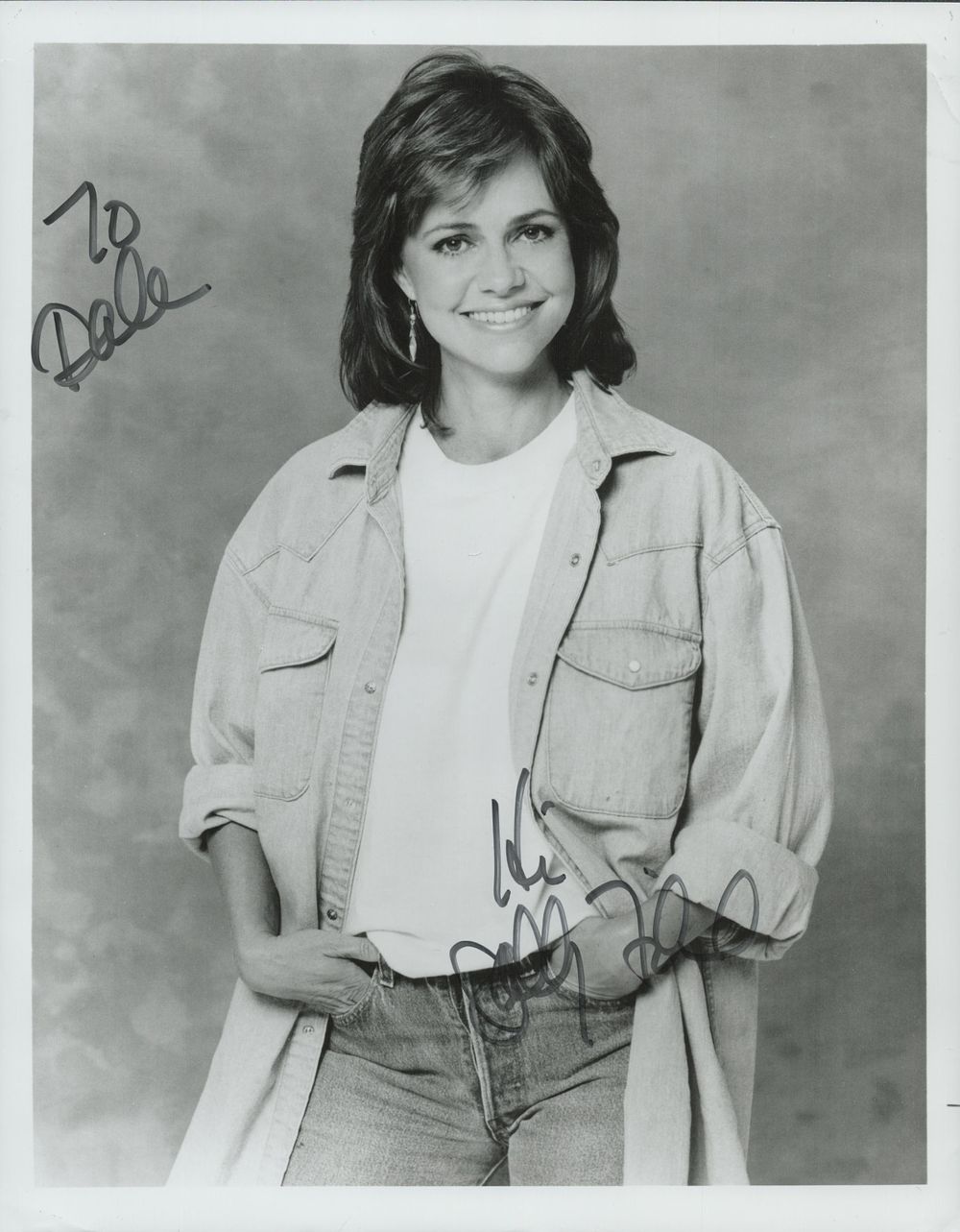 Lot 184: Sally Field signed black and white 10x8 inch...