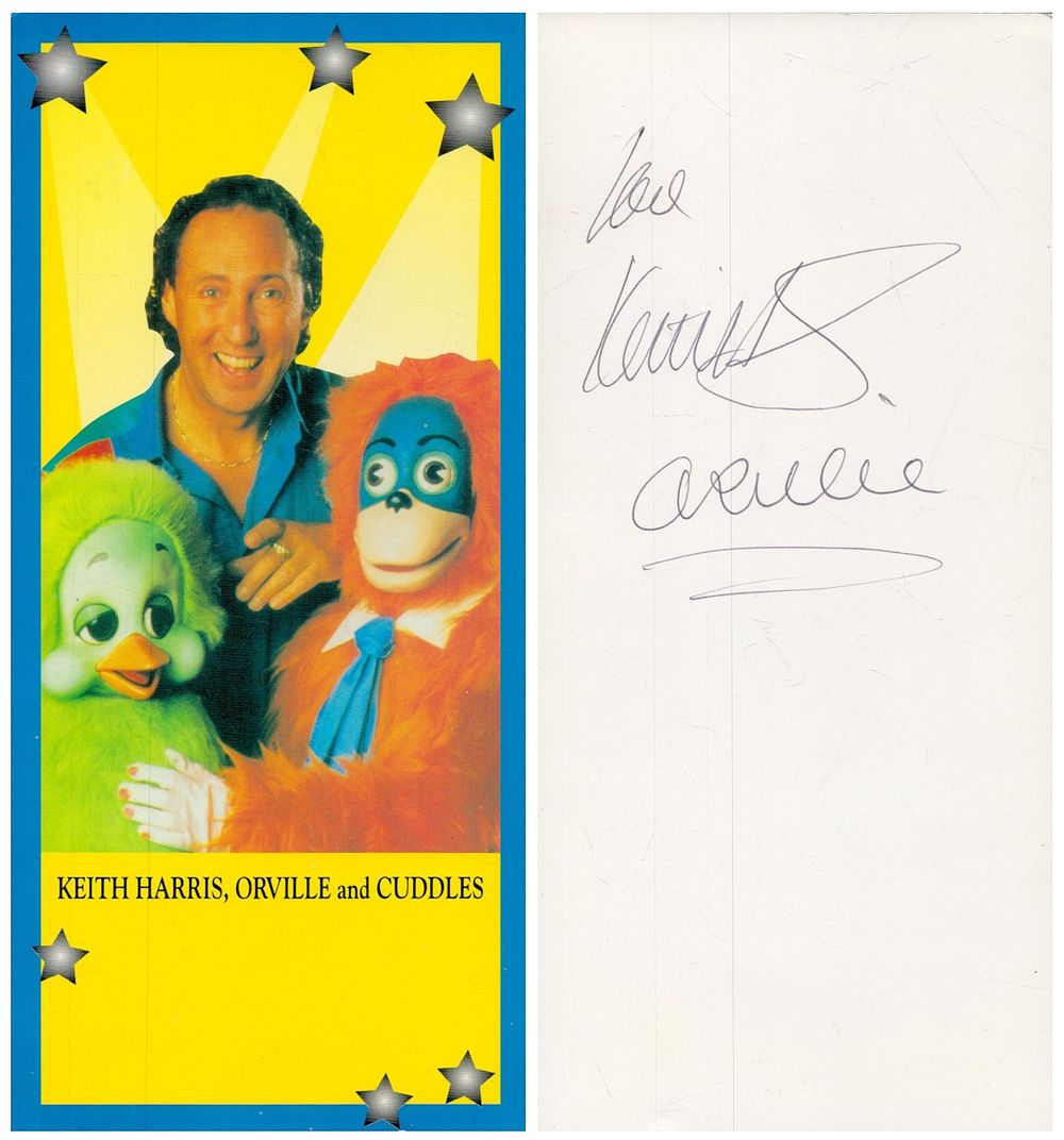 Lot 193: Keith Harris signed 8x4 inch colour Orville and...