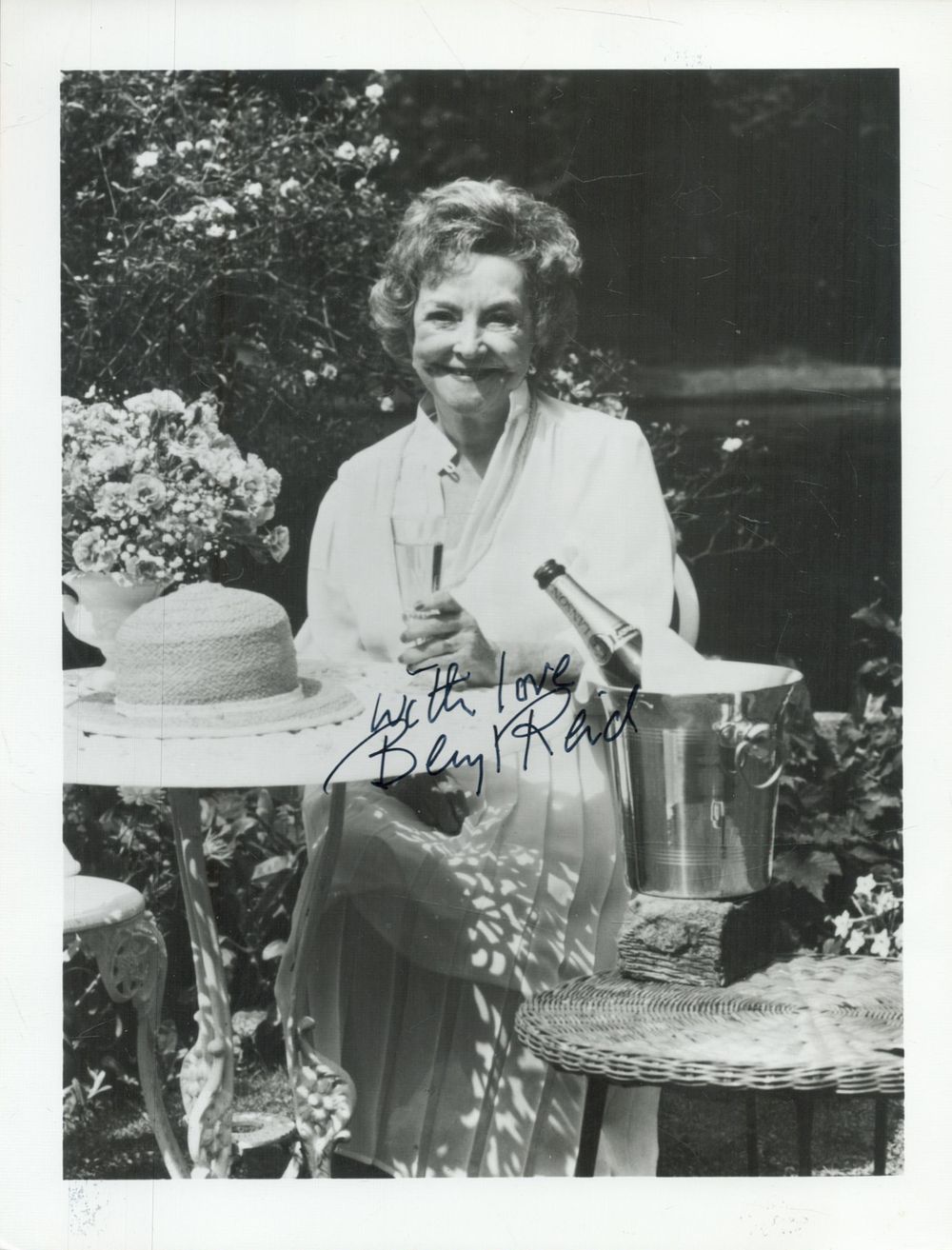 Lot 206: Beryl Reid signed 8x7 inch black and white...