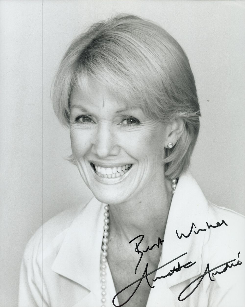 Lot 211: Annette Andre signed 10x8 inch black and white...