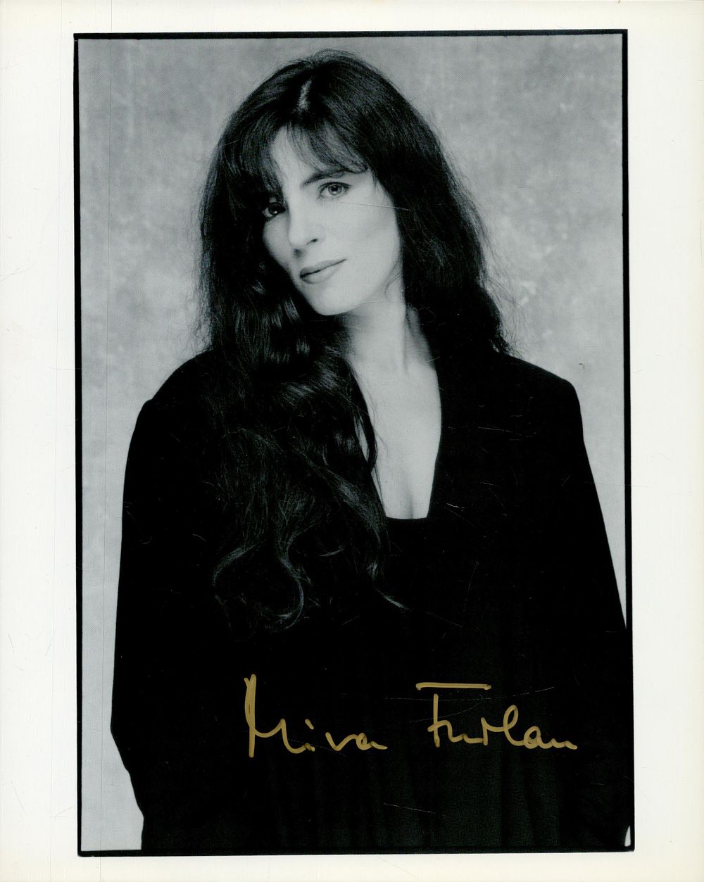 Lot 215: Mira Furlan signed 10x8 inch black and white...
