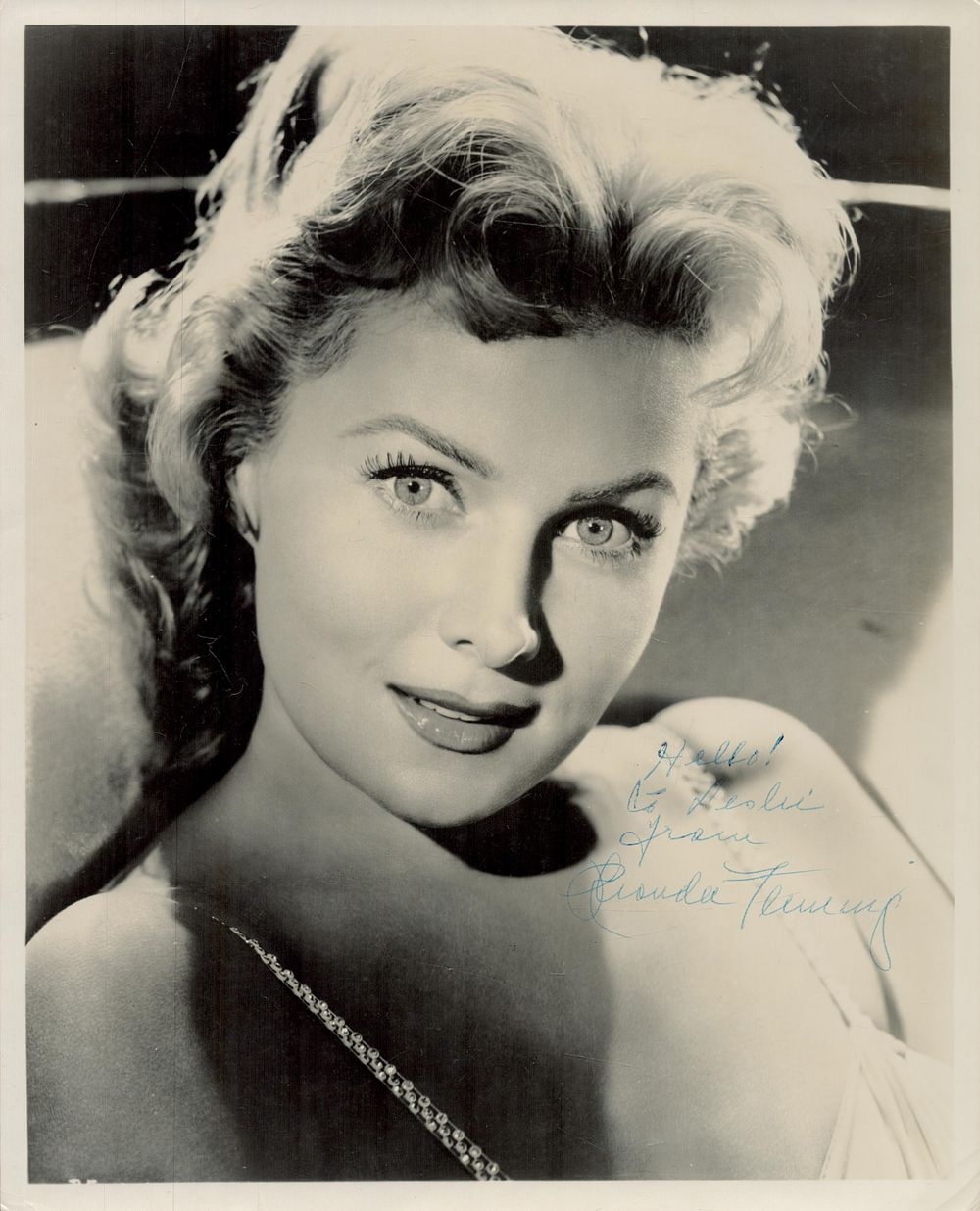Lot 220: Rhonda Fleming signed 10x8 inch black and white...