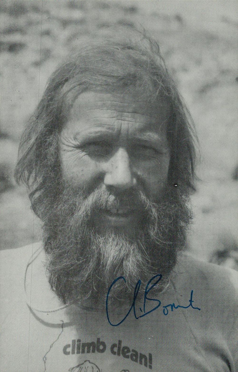 Lot 234: Chris Bonnington signed 6x4 inch black and white...