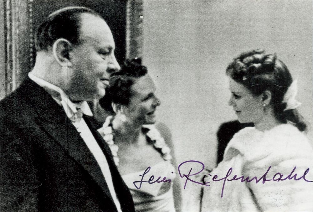 Lot 236: Leni Riefenstahl signed 6x4 inch black and white...