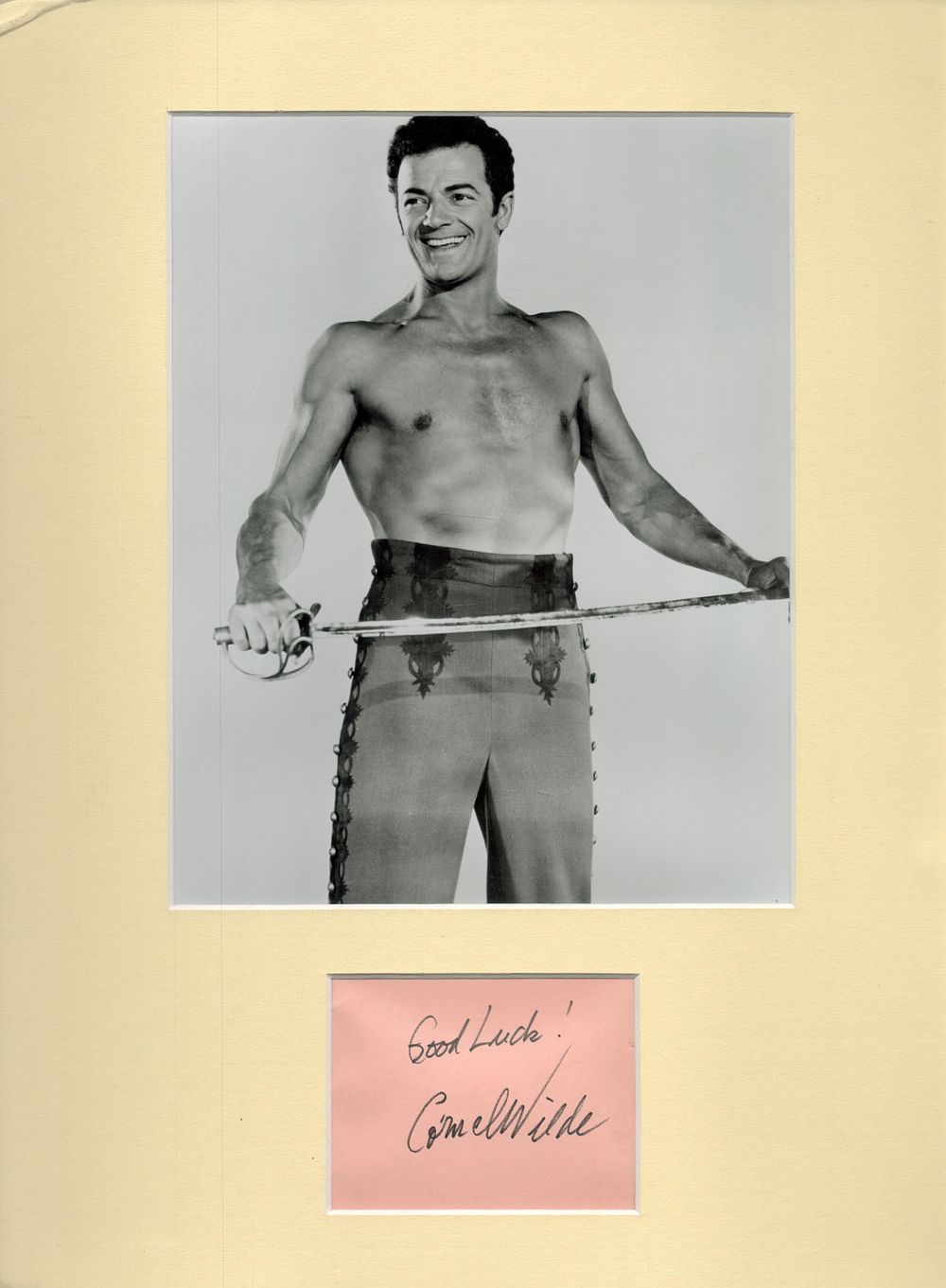 Lot 263: Cornel Wilde 16x12 inch mounted signature piece includes...