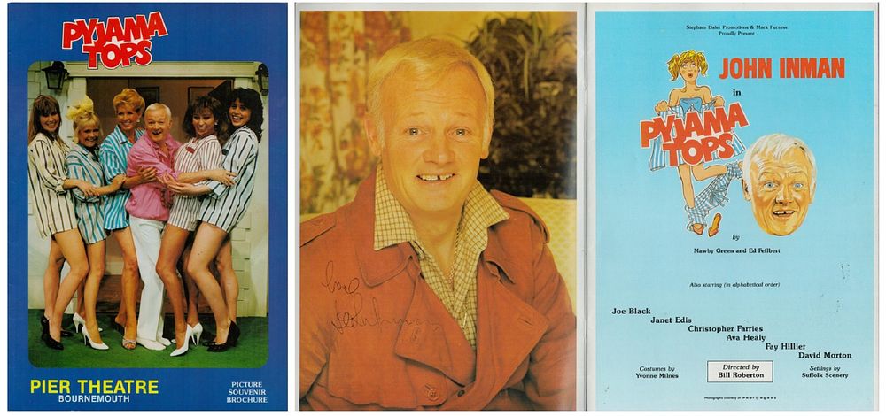 Lot 294: John Inman signed Pyjama Tops picture souvenir brochure....