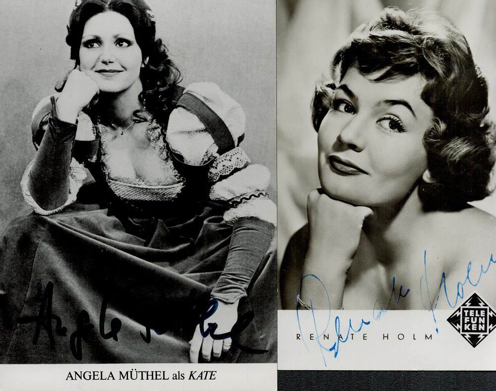 Lot 299: Actresses of 2 signed Photos. Angela Müthel signed...