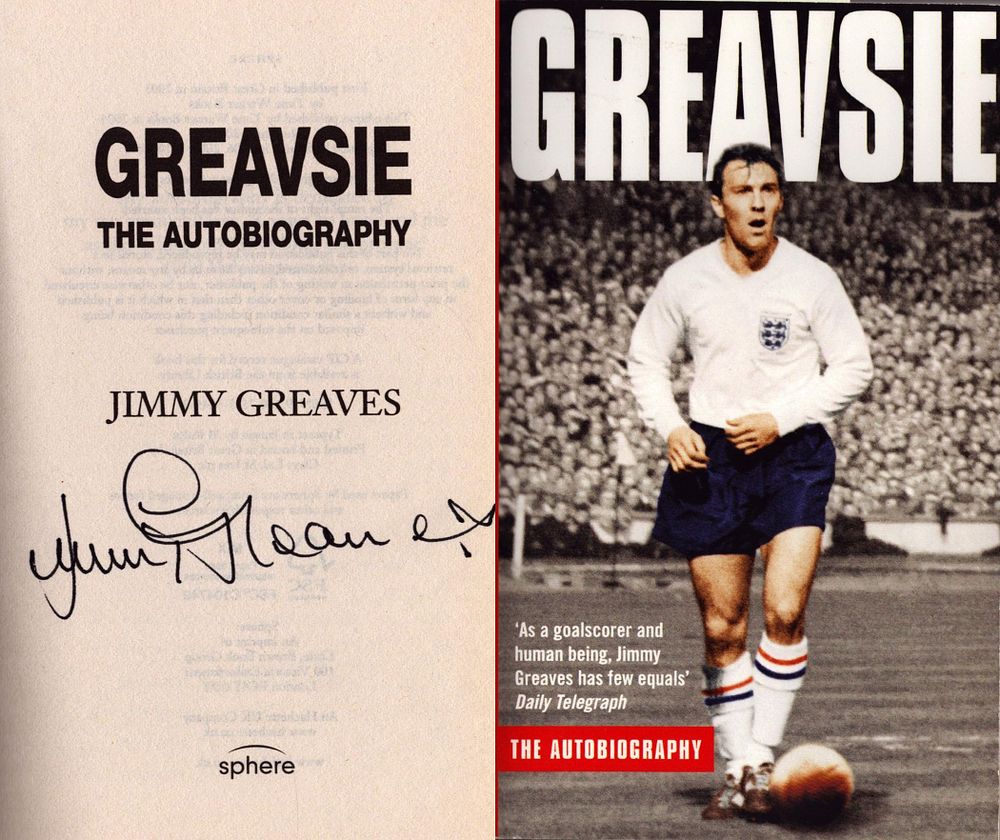 Lot 574: Footballer, Greavsie: The Autobiography signed by Jimmy Greaves...