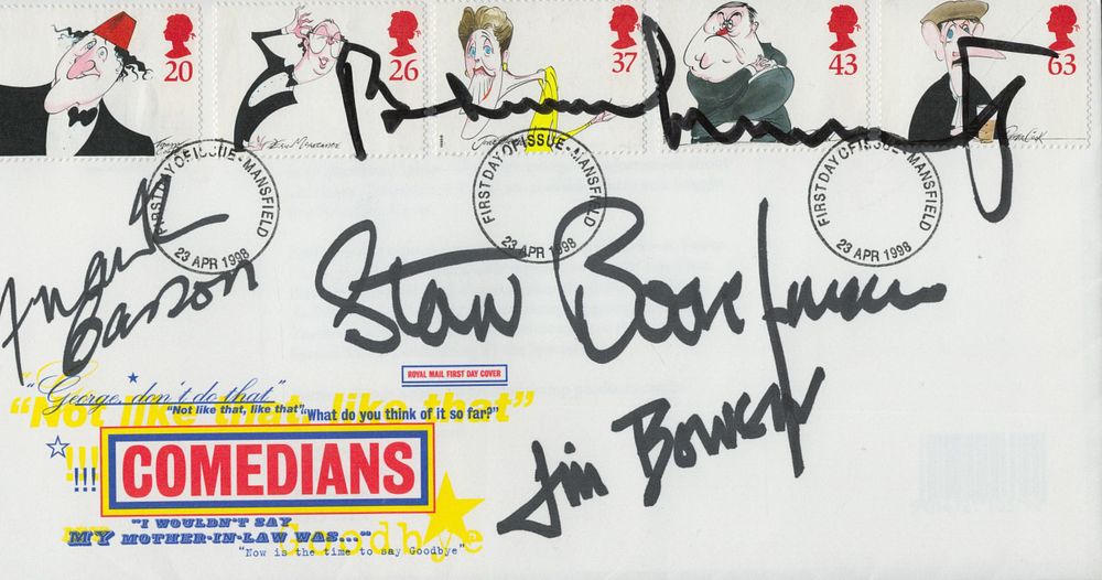 Lot 576: Frank Carson, Stan Boardman and Jim Bowen signed...