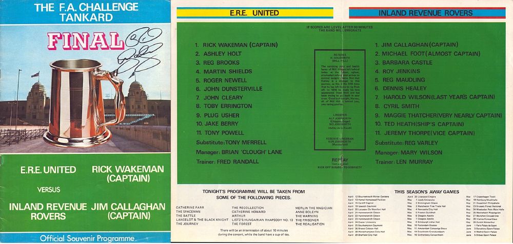 Lot 580: Rick Wakeman signed The F.A. Challenge Tankard Souvenir...
